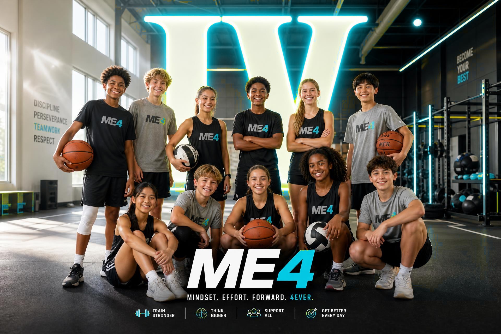 Athlete training under neon lighting at the MYE4 facility